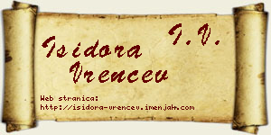 Isidora Vrenčev vizit kartica